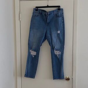 Old Navy Blue Distressed Boyfriend Jeans